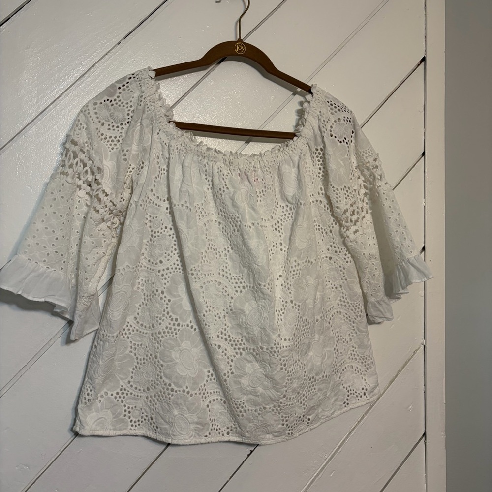 Lilly Pulitzer Off-White Eyelet Blouse